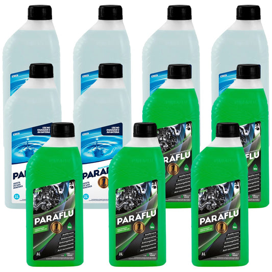 Kit 11 Litros com 5L Aditivo Radiador Verde + 6L Água - Paraflu - 10-3013/10-3031 - (1)
