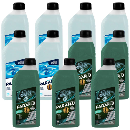 Kit 11 Litros com 5L Aditivo Radiador Verde + 6L Água - Paraflu - 10-3031/10-3055 - (1)