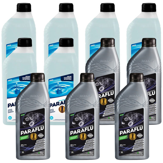 Kit 11 Litros com 5L Aditivo Radiador Verde + 6L Água - Paraflu - 10-3007/10-3031 - (1)