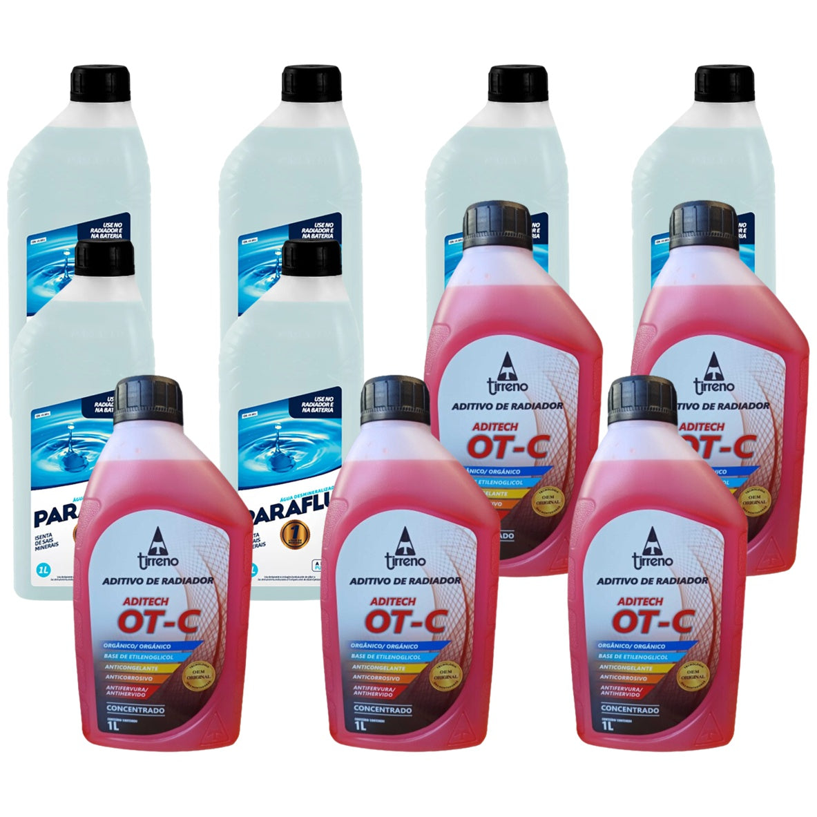 Kit 11 Litros com 5L Aditivo Radiador Laranja + 6L Água - Paraflu/Tirreno - 10-3031/FLU/DS/303FU1 - (1)
