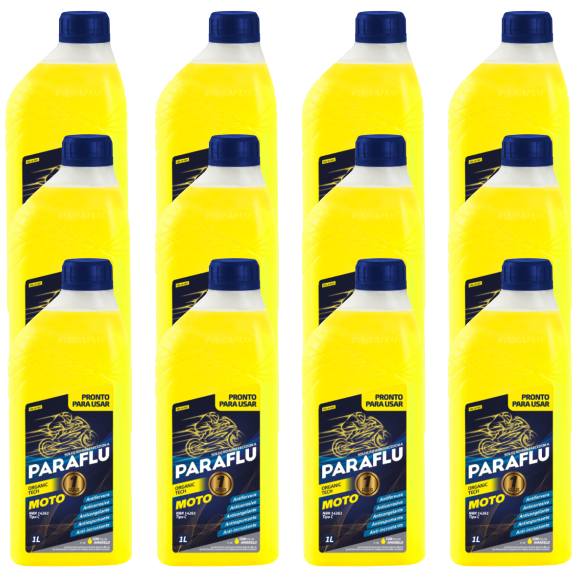 Kit 12 Litros Aditivo Radiador Amarelo Moto Pronto para Uso - Paraflu - 10-3037 - (1)