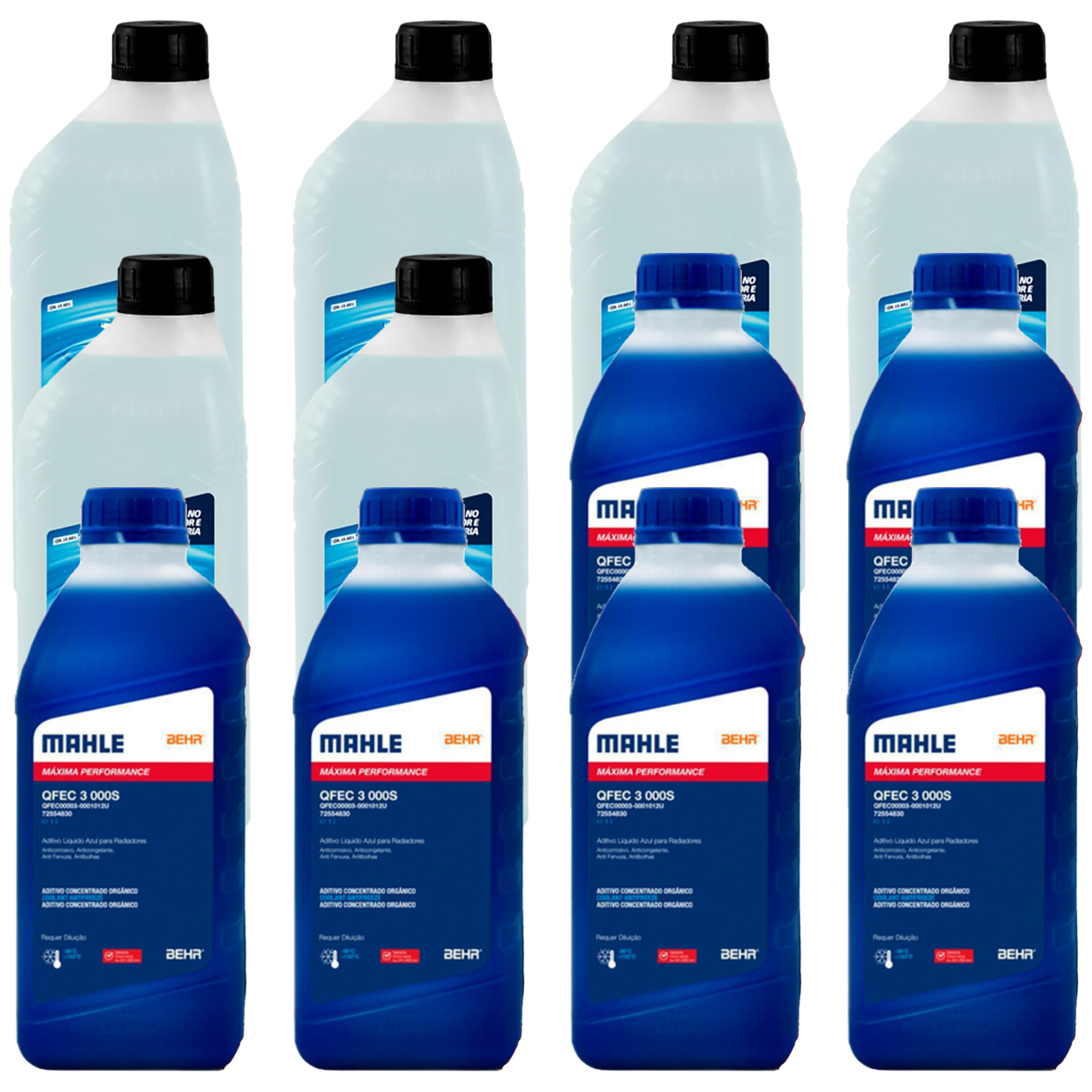 Kit 12 Litros com 6L Aditivo Radiador Azul Mahle + 6L Água - (1)