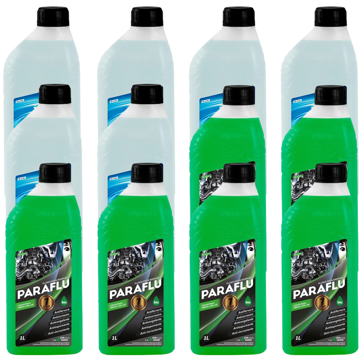Kit 12 Litros com 6L Aditivo Radiador Verde + 6L Água - Paraflu - 10-3013/10-3031 - (1)