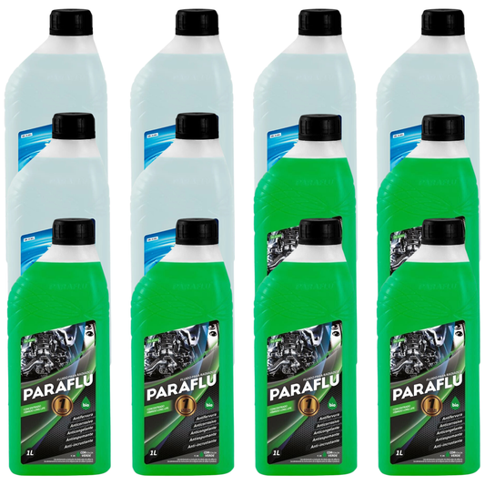Kit 12 Litros com 6L Aditivo Radiador Verde + 6L Água - Paraflu - 10-3013/10-3031 - (1)
