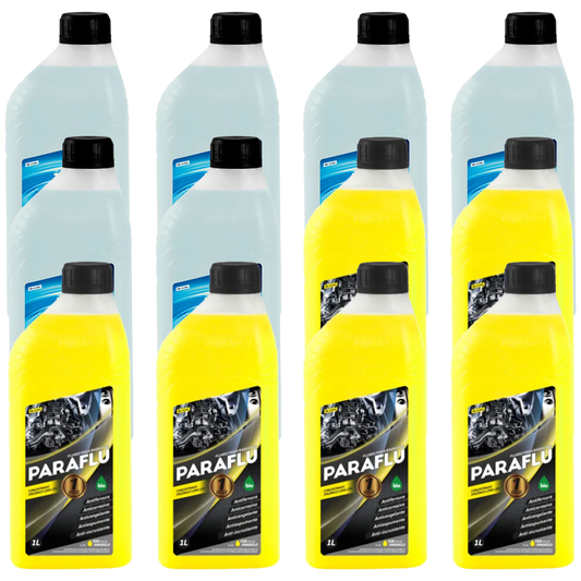 Kit 12 Litros com 6L Aditivo Radiador Amarelo + 6L Água - Paraflu - 10-3031/10-3044 - (1)