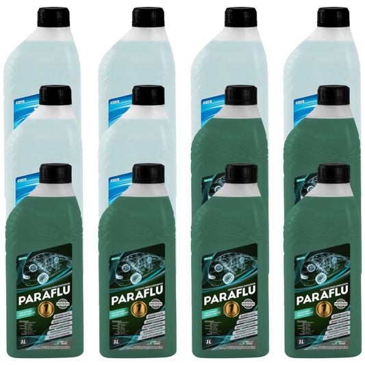 Kit 12 Litros com 6L Aditivo Radiador Verde + 6L Água - Paraflu - 10-3031/10-3055 - (1)