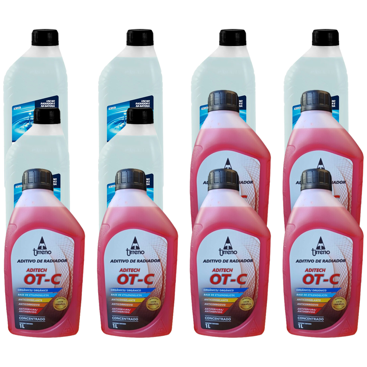 Kit 12 Litros com 6L Aditivo Radiador Laranja + 6L Água - Paraflu/Tirreno - 10-3031/FLU/DS/303FU1 - (1)