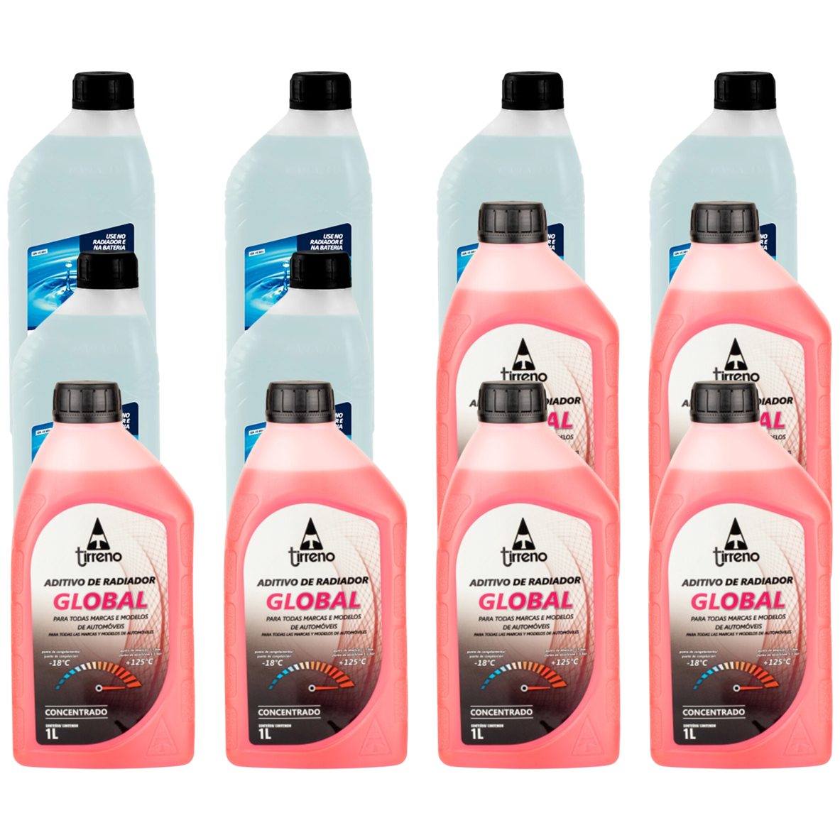 Kit 12 Litros com 6L Aditivo Radiador Rosa + 6L Água - Paraflu/Tirreno - 10-3031/FLU/DS/279FU1 - (1)