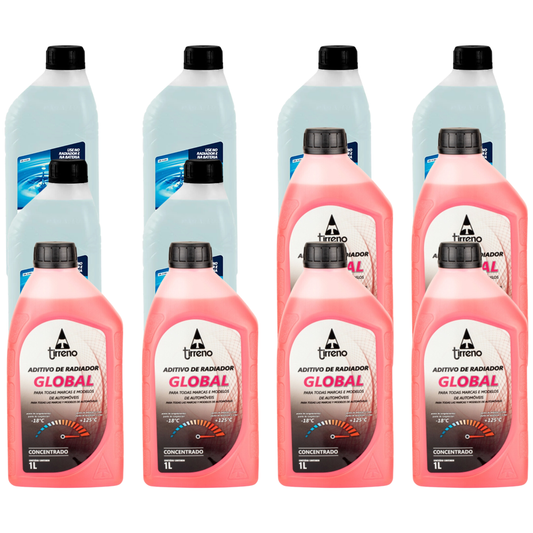 Kit 12 Litros com 6L Aditivo Radiador Rosa + 6L Água - Paraflu/Tirreno - 10-3031/FLU/DS/279FU1 - (1)