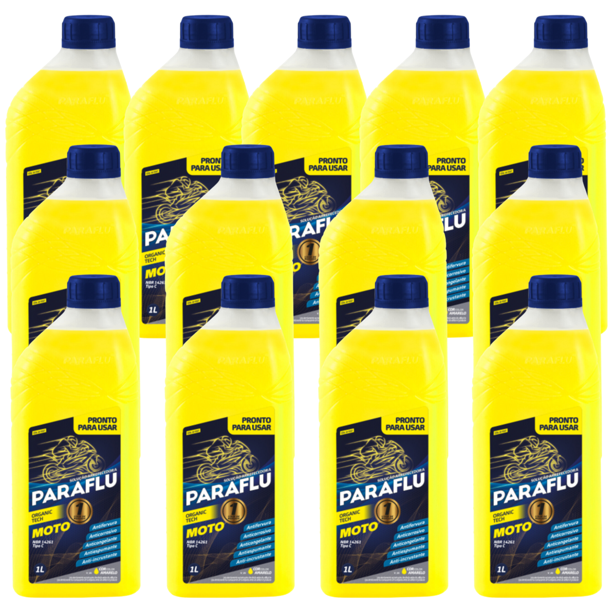 Kit 13 Litros Aditivo Radiador Amarelo Moto Pronto para Uso - Paraflu - 10-3037 - (1)