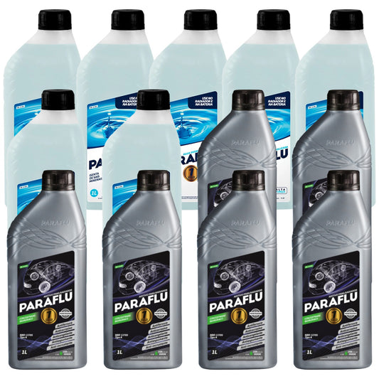 Kit 13 Litros com 6L Aditivo Radiador Verde + 7L Água - Paraflu - 10-3007/10-3031 - (1)