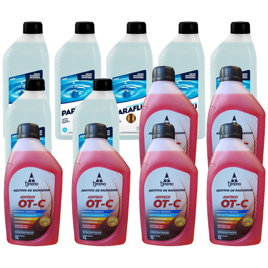 Kit 13 Litros com 6L Aditivo Radiador Laranja + 7L Água - Paraflu/Tirreno - 10-3031/FLU/DS/303FU1 - (1)
