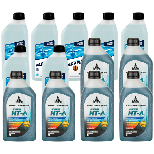 Kit 13 Litros com 6L Aditivo Radiador Azul + 7L Água - Paraflu/Tirreno - 10-3031/FLU/DS/271FU1 - (1)