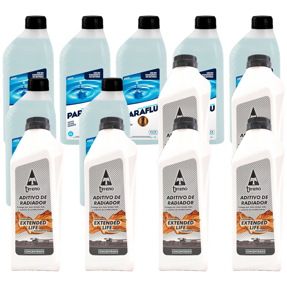 Kit 13 Litros com 6L Aditivo Radiador Laranja + 7L Água - Paraflu/Tirreno - 10-3031/FLU/DS/712 - (1)