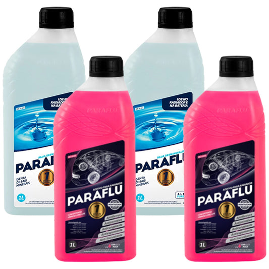 Kit 2L Aditivo Radiador Concentrado + 2L Água Desmineralizada - Paraflu - 10-3031 / 10-3056 - (1)