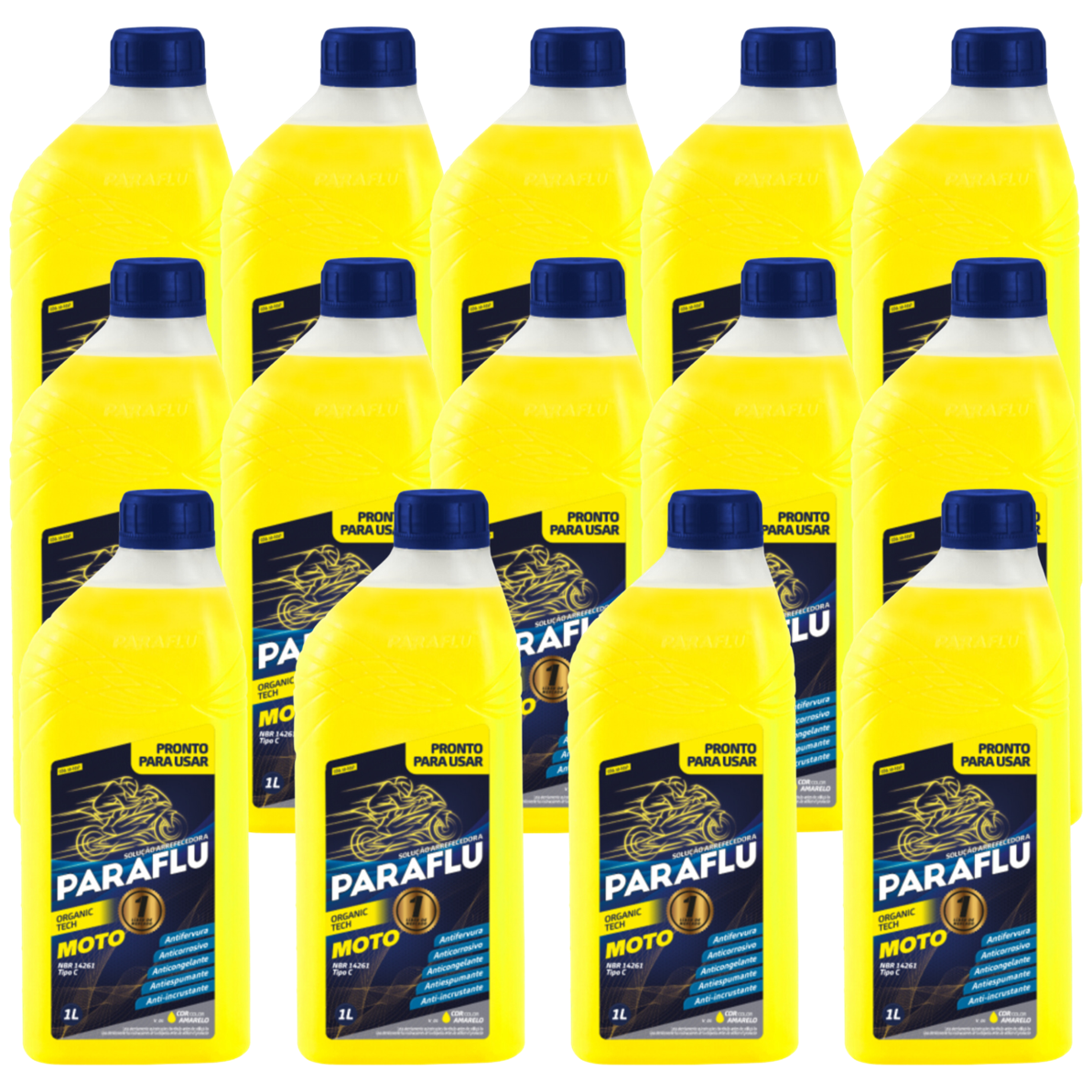 Kit 14 Litros Aditivo Radiador Amarelo Moto Pronto para Uso - Paraflu - 10-3037 - (1)