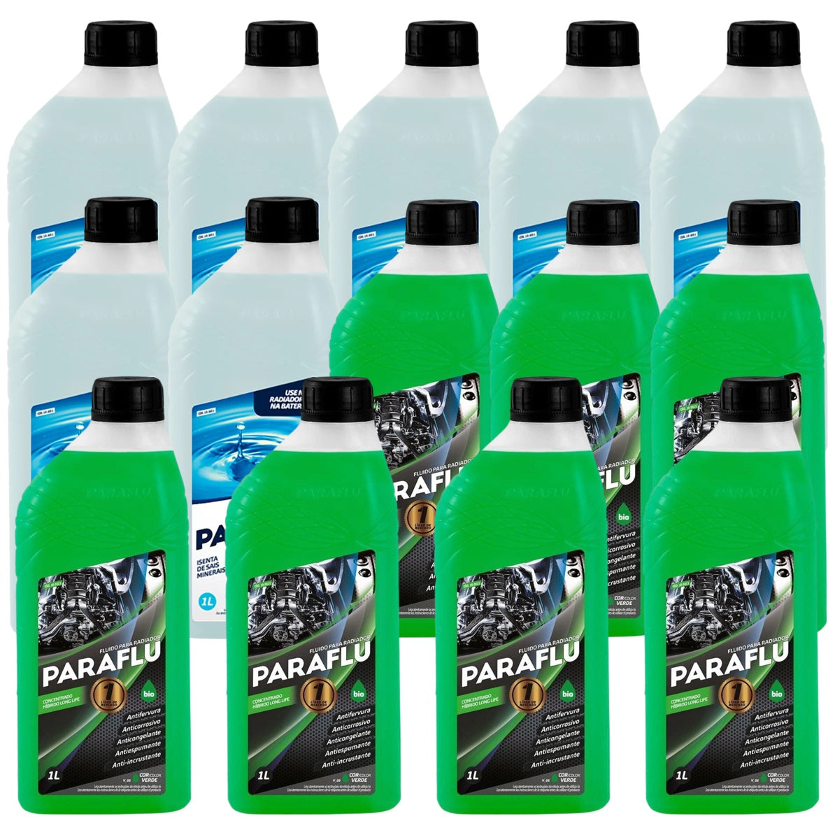 Kit 14 Litros com 7L Aditivo Radiador Verde + 7L Água - Paraflu - 10-3013/10-3031 - (1)
