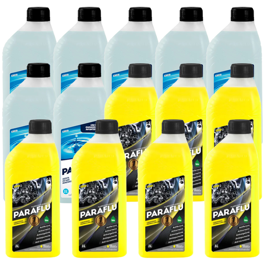 Kit 14 Litros com 7L Aditivo Radiador Amarelo + 7L Água - Paraflu - 10-3031/10-3044 - (1)