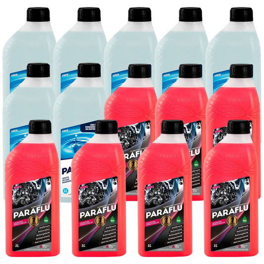 Kit 14 Litros com 7L Aditivo Radiador Paraflu Rosa Bio Orgânico + 7L Água - (1)