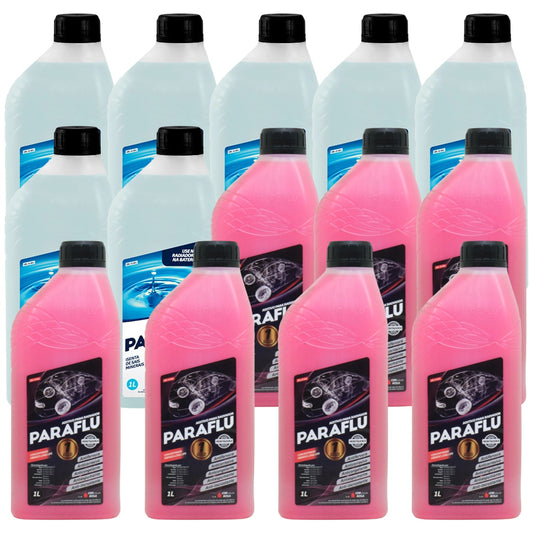 Kit 14 Litros com 7L Aditivo Radiador Rosa + 7L Água - Paraflu - 10-3031/10-3054 - (1)