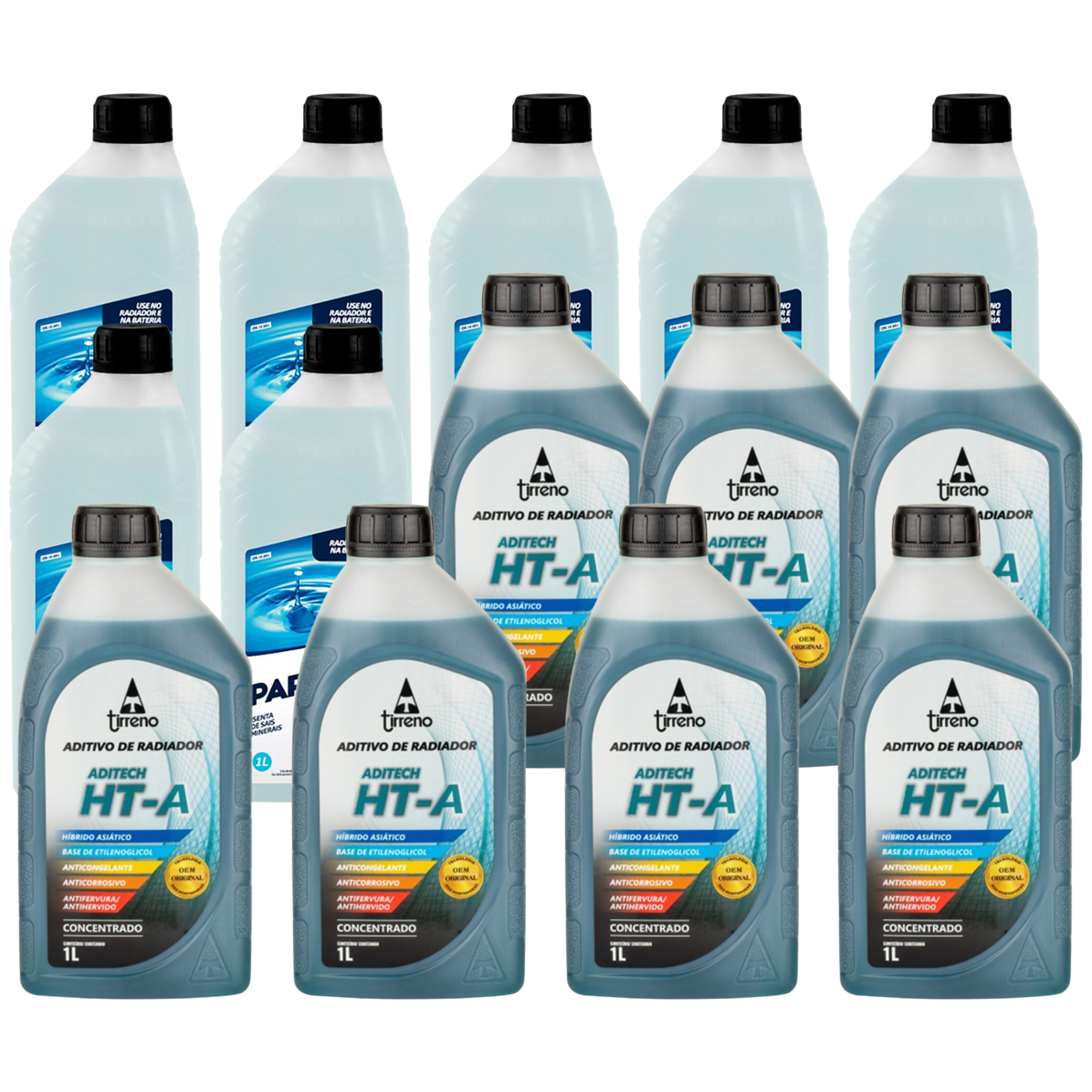 Kit 14 Litros com 7L Aditivo Radiador Azul + 7L Água - Paraflu/Tirreno - 10-3031/FLU/DS/271FU1 - (1)