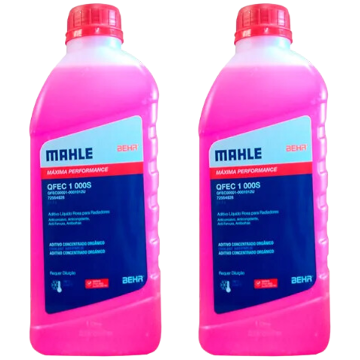 Kit 2 Litros Aditivo Radiador Concentrado Rosa Mahle Berh - (1)