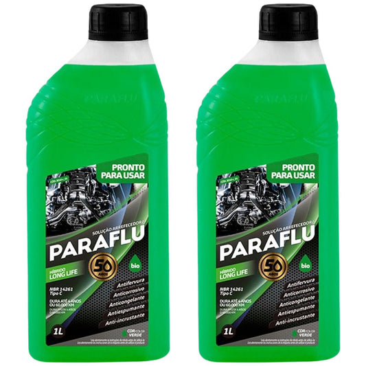Kit 2 Litros Aditivo Radiador Pronto Para Uso Paraflu Bio Híbrido Verde - (1)