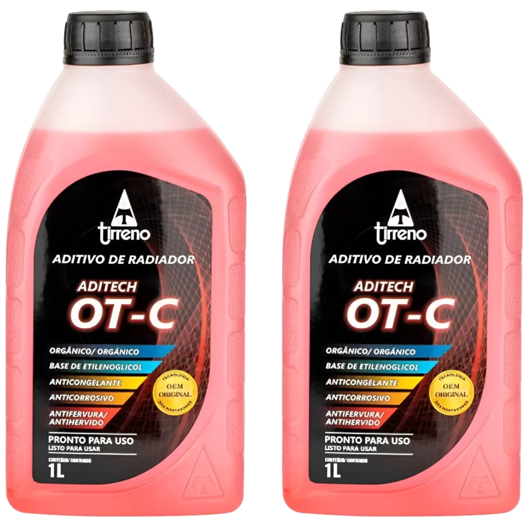Kit 2 Litros Aditivo Radiador Laranja Pronto para Uso - Tirreno - FLU/DS/296FU1 - (1)
