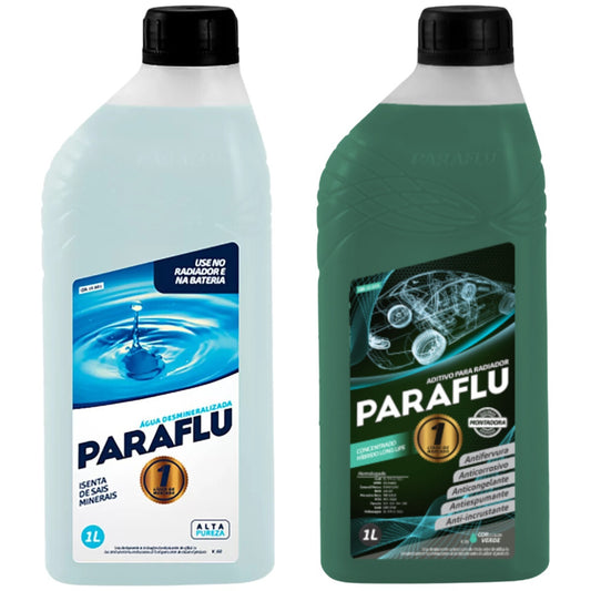 Kit 2 Litros com 1L Aditivo Radiador Verde + 1L Água - Paraflu - 10-3031/10-3055 - (1)