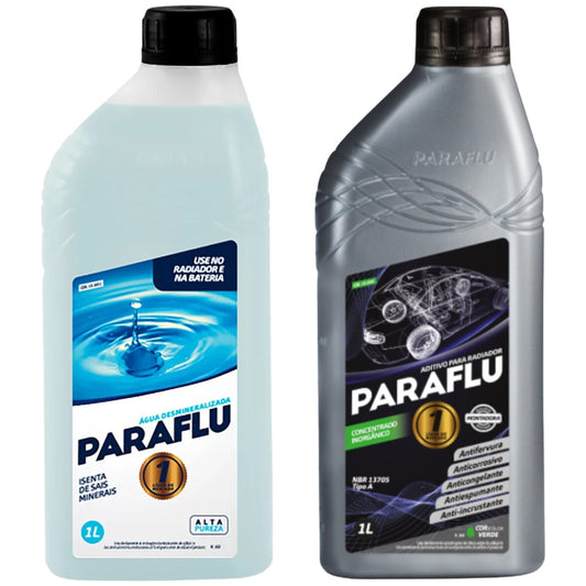 Kit 2 Litros com 1L Aditivo Radiador Verde + 1L Água - Paraflu - 10-3007/10-3031 - (1)