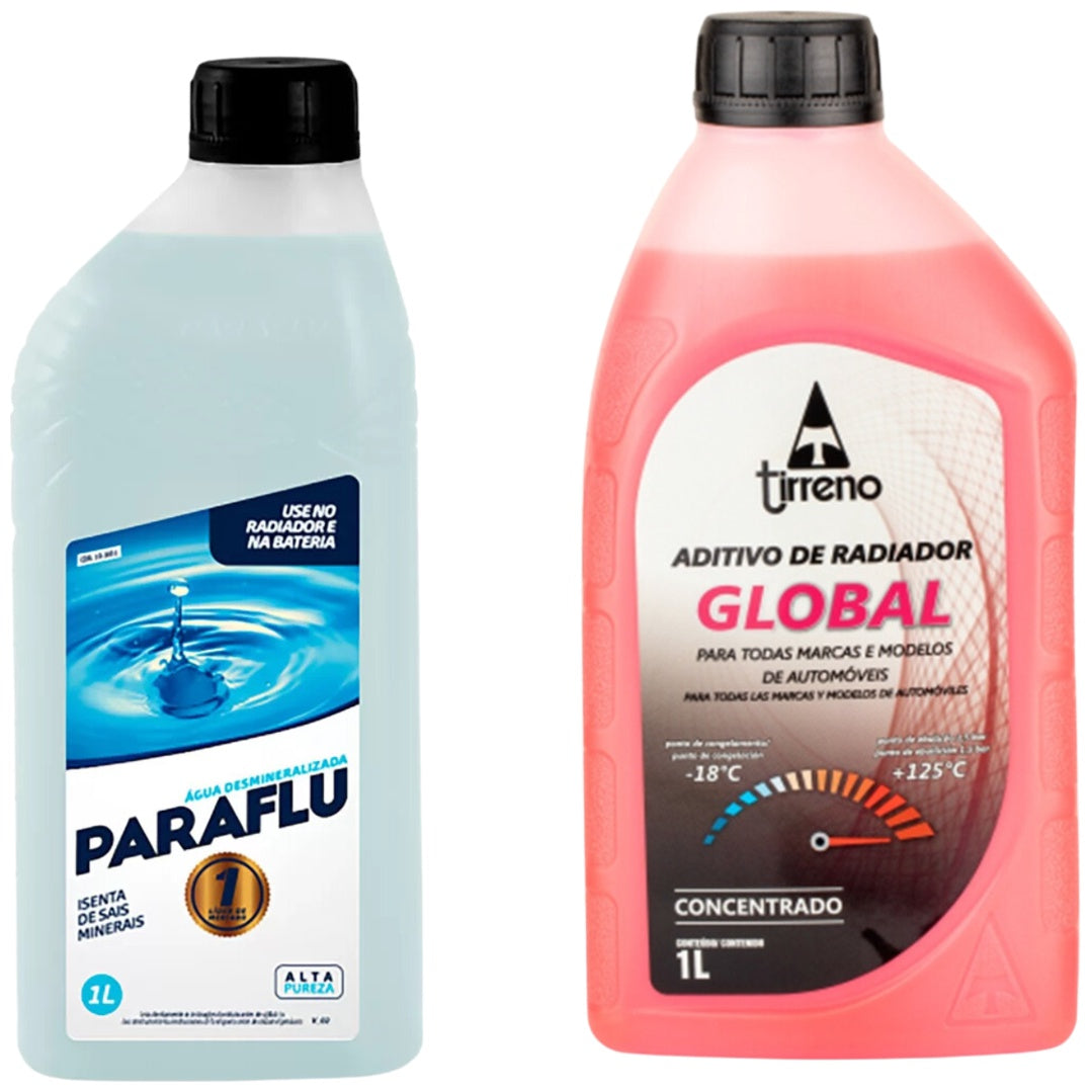 Kit 2 Litros com 1L Aditivo Radiador Rosa + 1L Água - Paraflu/Tirreno - 10-3031/FLU/DS/279FU1 - (1)
