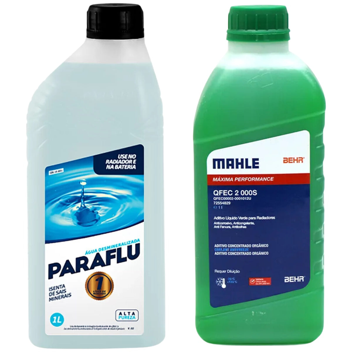 Kit 2 Litros com 1L Aditivo Radiador Verde Mahle + 1L Água - (1)