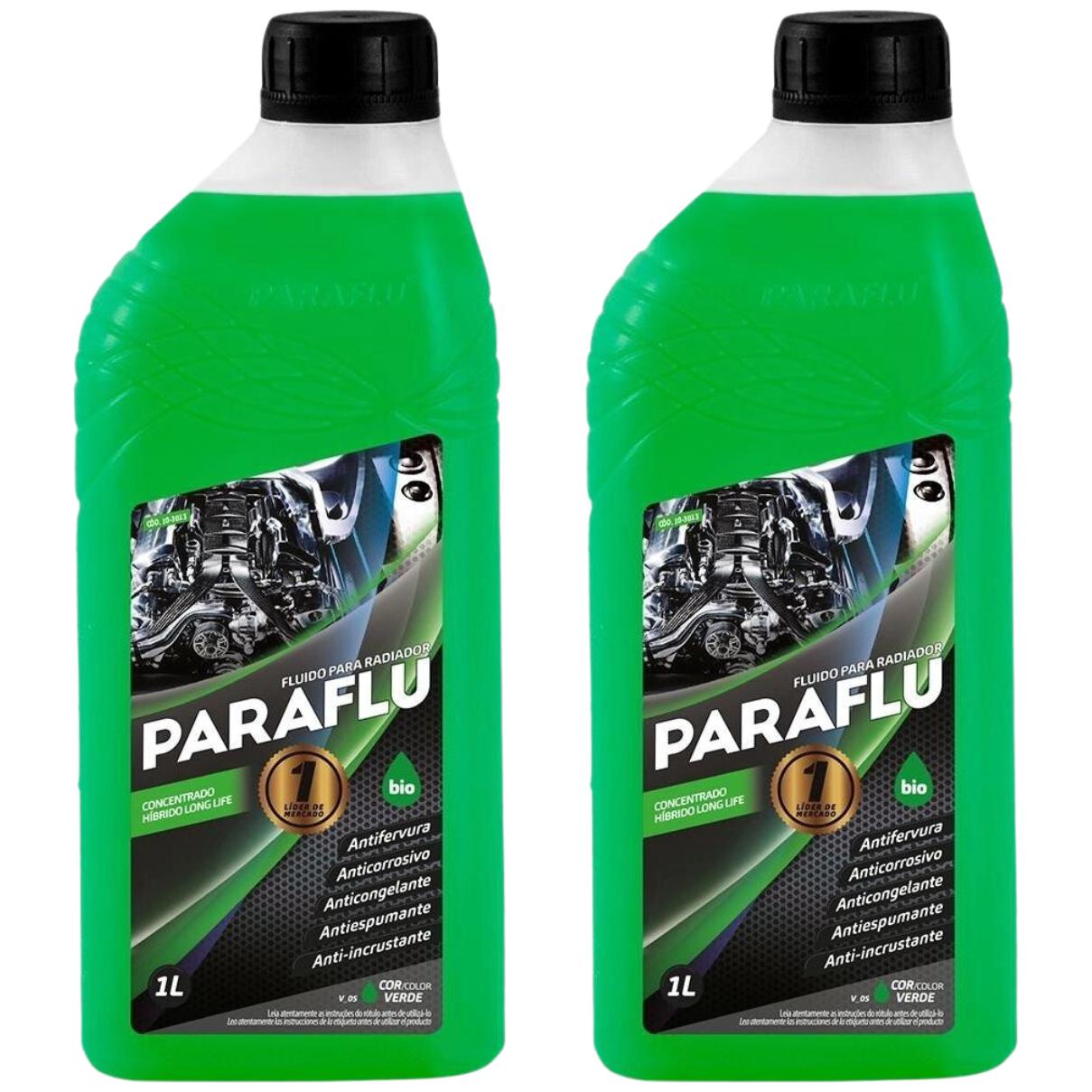 Kit 2 Litros Aditivo Radiador Concentrado Paraflu Bio Híbrido Verde - (1)
