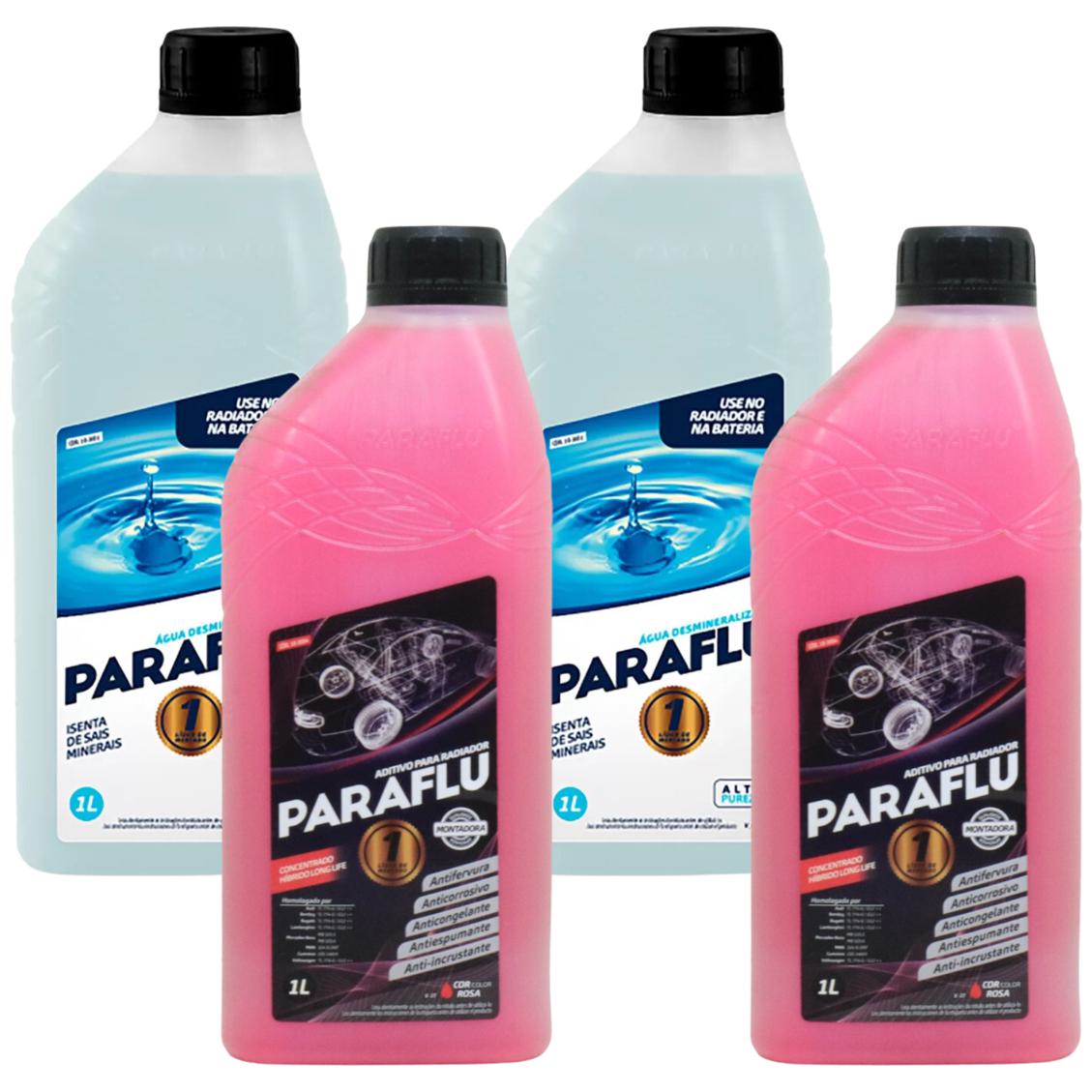 Kit 2L Aditivo Radiador Concentrado + 2L Água Desmineralizada - Paraflu - 10-3031 / 10-3054 - (1)