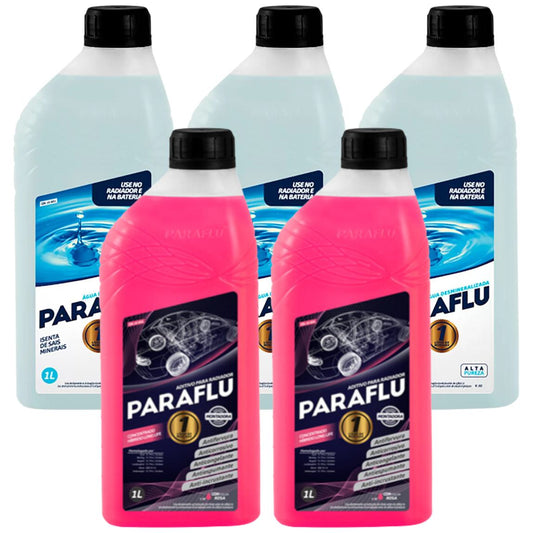 Kit 2L Aditivo Radiador Concentrado + 3L Água Desmineralizada - Paraflu - 10-3031 / 10-3056 - (1)