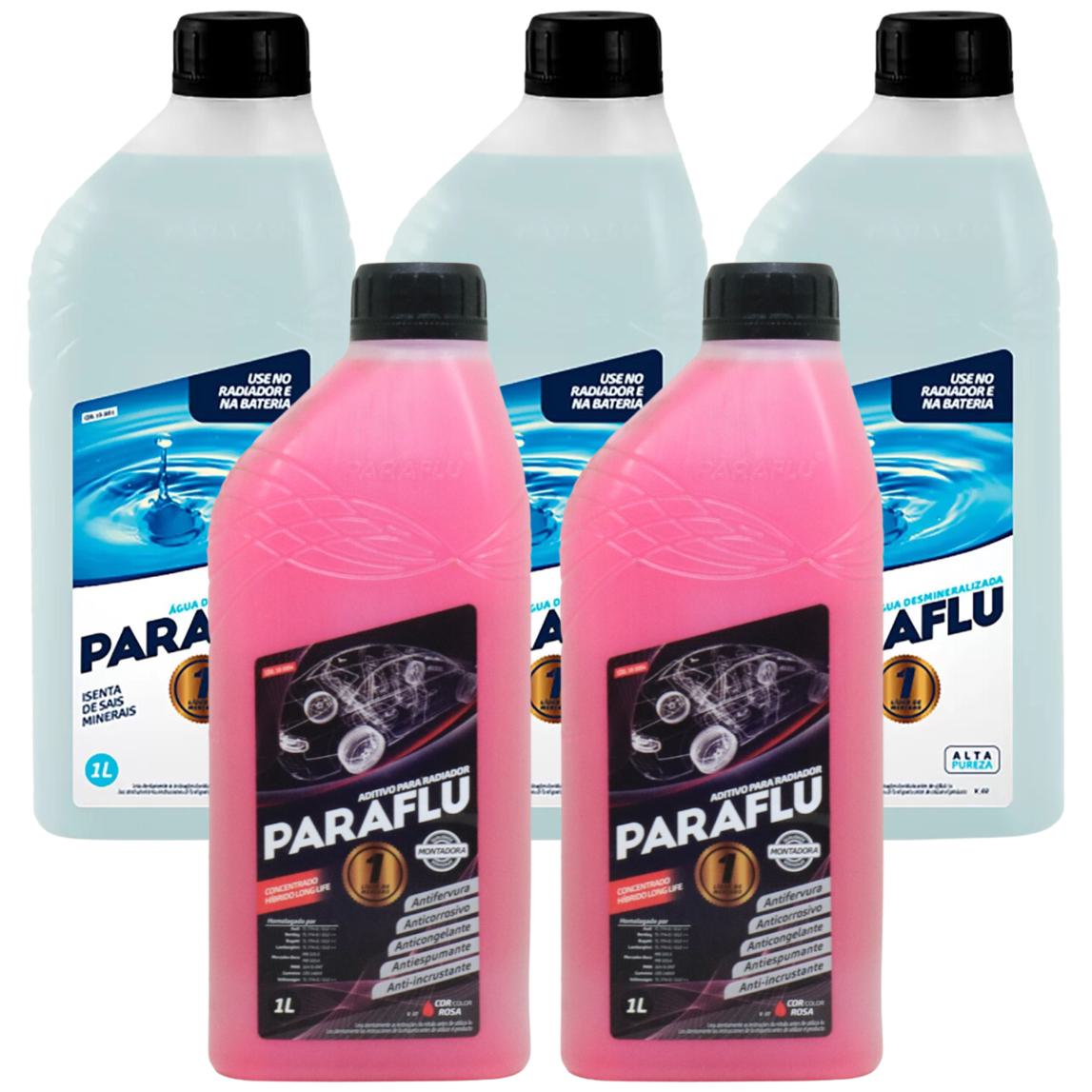 Kit 2L Aditivo Radiador Concentrado + 3L Água Desmineralizada - Paraflu - 10-3031 / 10-3054 - (1)