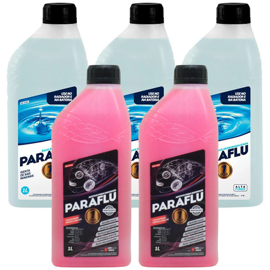 Kit 2L Aditivo Radiador Concentrado + 3L Água Desmineralizada - Paraflu - 10-3031 / 10-3054 - (1)