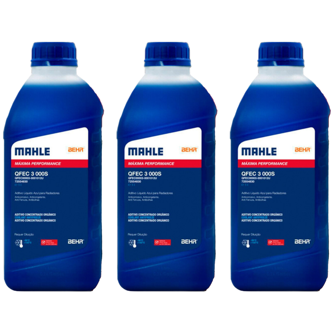 Kit 3 Litros Aditivo Radiador Concentrado Azul Mahle Berh - (1)