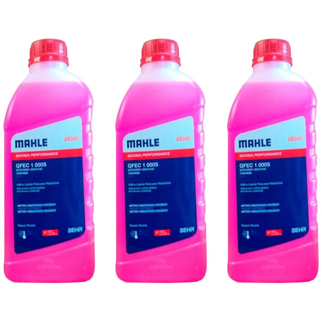 Kit 3 Litros Aditivo Radiador Concentrado Rosa Mahle Berh - (1)