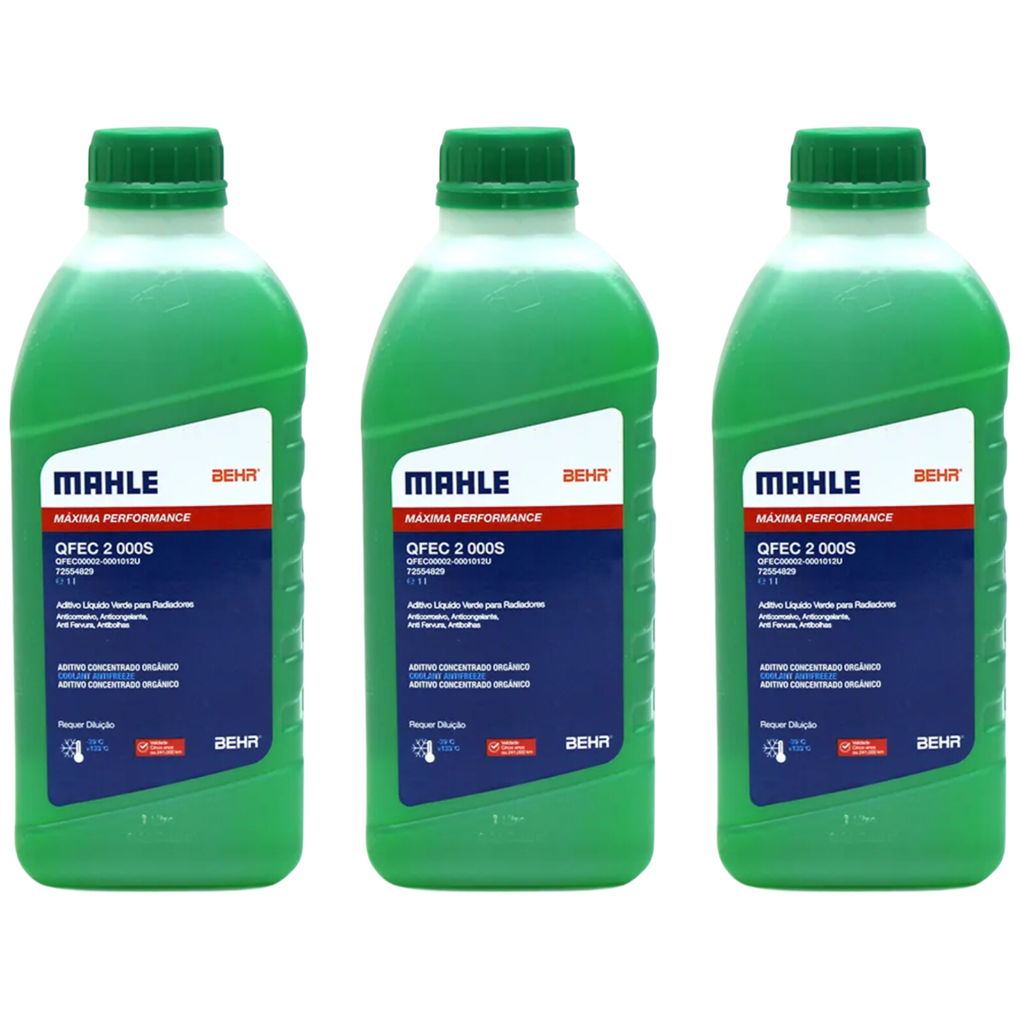 Kit 3 Litros Aditivo Radiador Concentrado Verde Mahle Berh - (1)