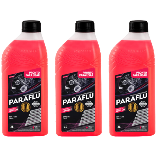 Kit 3 Litros Aditivo Radiador Rosa Pronto para Uso - Paraflu - 10-3051 - (1)