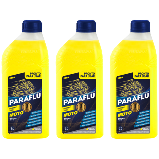 Kit 3 Litros Aditivo Radiador Amarelo Moto Pronto para Uso - Paraflu - 10-3037 - (1)