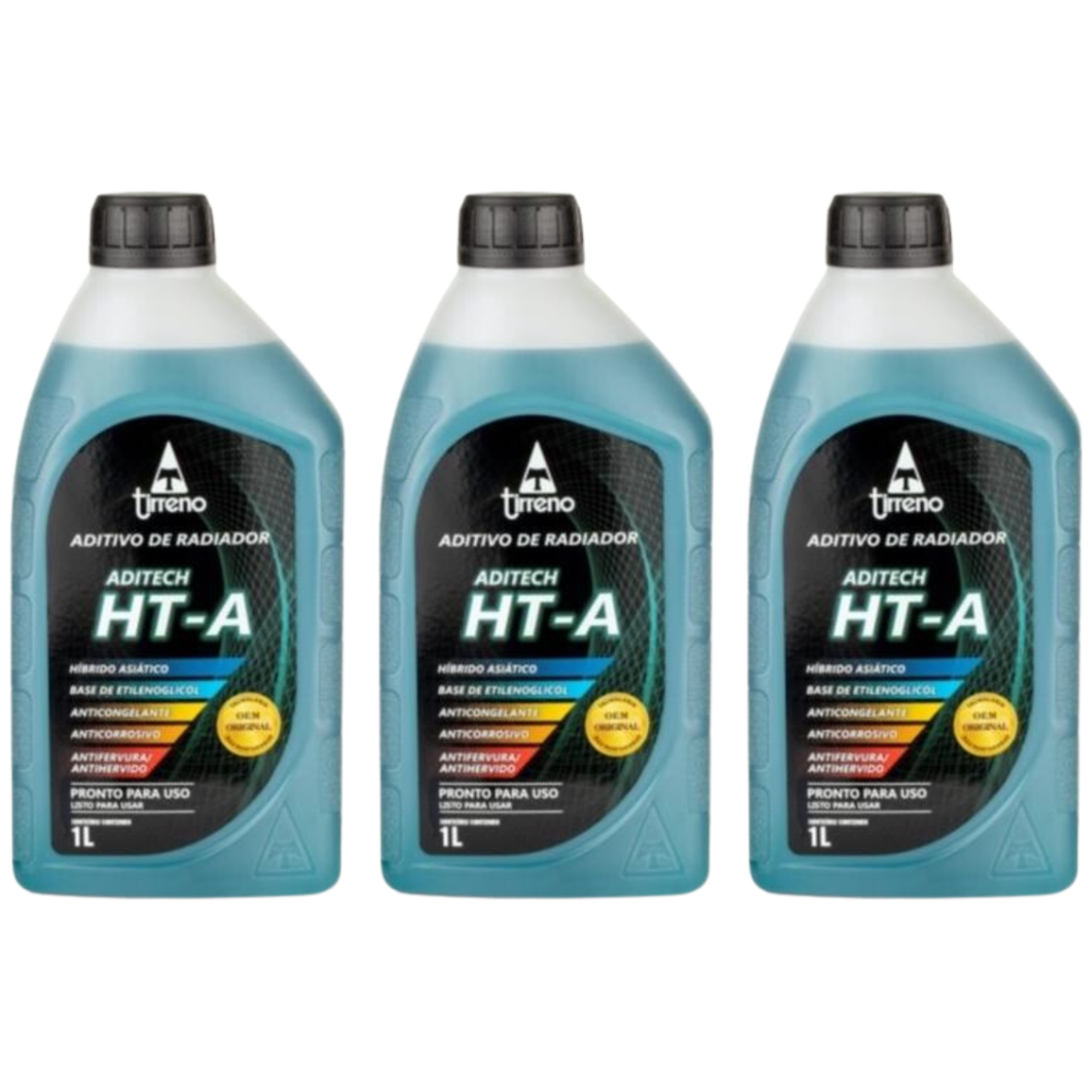 Kit 3 Litros Aditivo Radiador Azul Pronto para Uso - Tirreno - FLU/DS/272FU1 - (1)