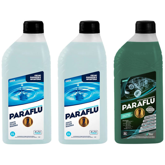 Kit 3 Litros com 1L Aditivo Radiador Verde + 2L Água - Paraflu - 10-3031/10-3055 - (1)