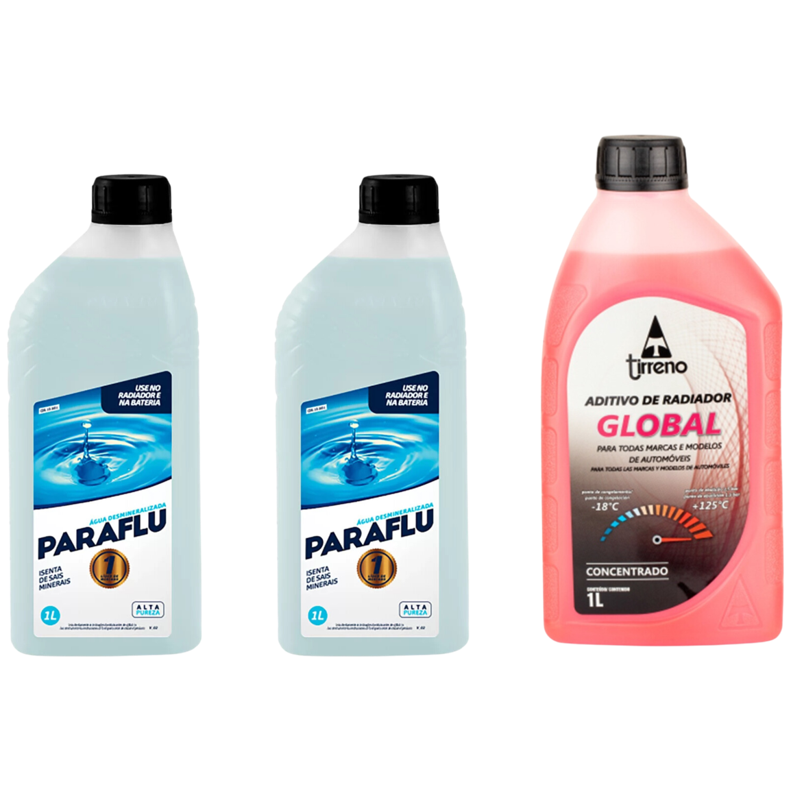 Kit 3 Litros com 1L Aditivo Radiador Rosa + 2L Água - Paraflu/Tirreno - 10-3031/FLU/DS/279FU1 - (1)