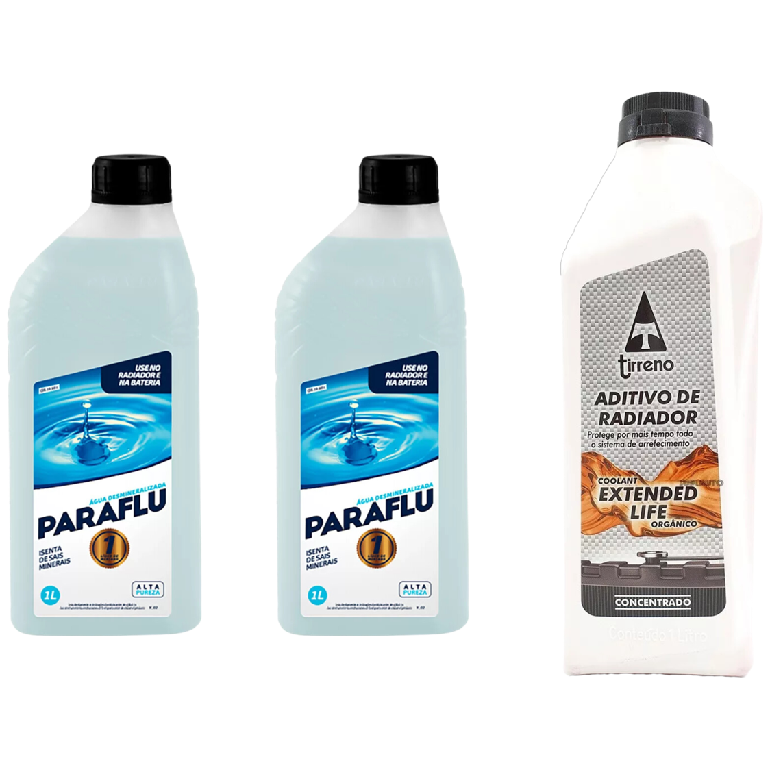 Kit 3 Litros com 1L Aditivo Radiador Laranja + 2L Água - Paraflu/Tirreno - 10-3031/FLU/DS/712 - (1)