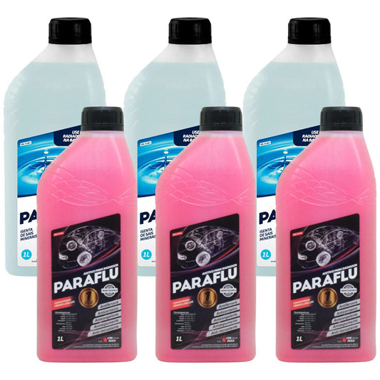 Kit 3L Aditivo Radiador Concentrado + 3L Água Desmineralizada - Paraflu - 10-3031 / 10-3054 - (1)