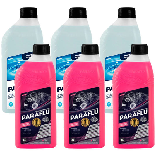 Kit 3L Aditivo Radiador Concentrado + 3L Água Desmineralizada - Paraflu - 10-3031 / 10-3056 - (1)