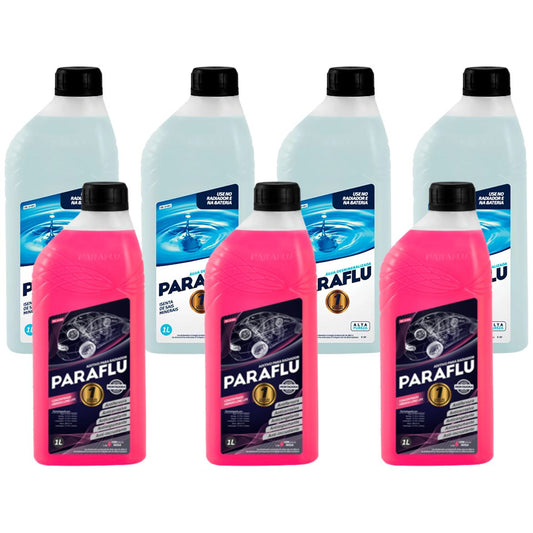Kit 3L Aditivo Radiador Concentrado + 4L Água Desmineralizada - Paraflu - 10-3031 / 10-3056 - (1)