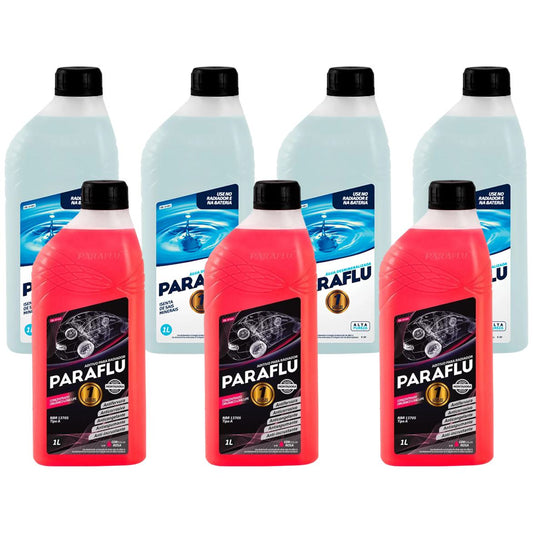 Kit 3 Litros Aditivo Radiador Rosa Montadora Orgânico + 4 Litros Água - Paraflu - 10-3010/10-3031 - (1)
